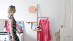 Camerino in natural oak with a copper mirror.