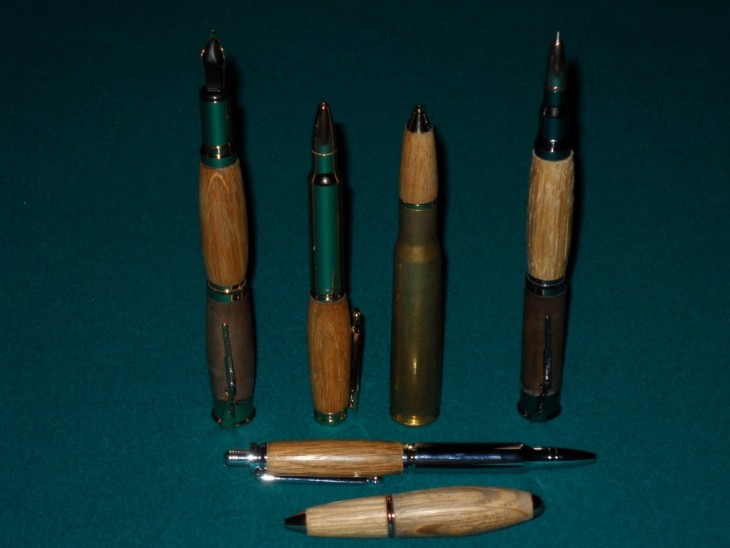 Wood pens give bullets and used oak whisky barrels new purpose